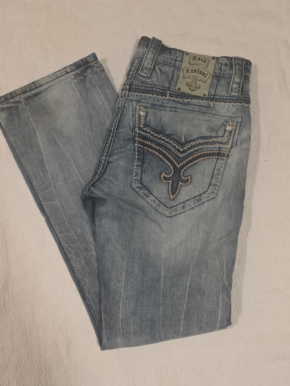 Mens Rock Revival, Tyson Straight Jeans - Size 33